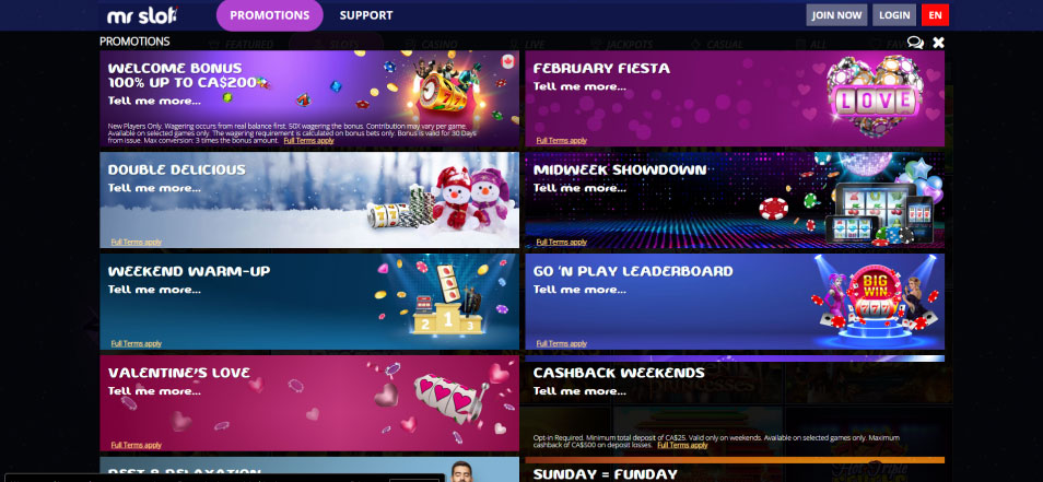 Registe-se no Casino Mr Slot