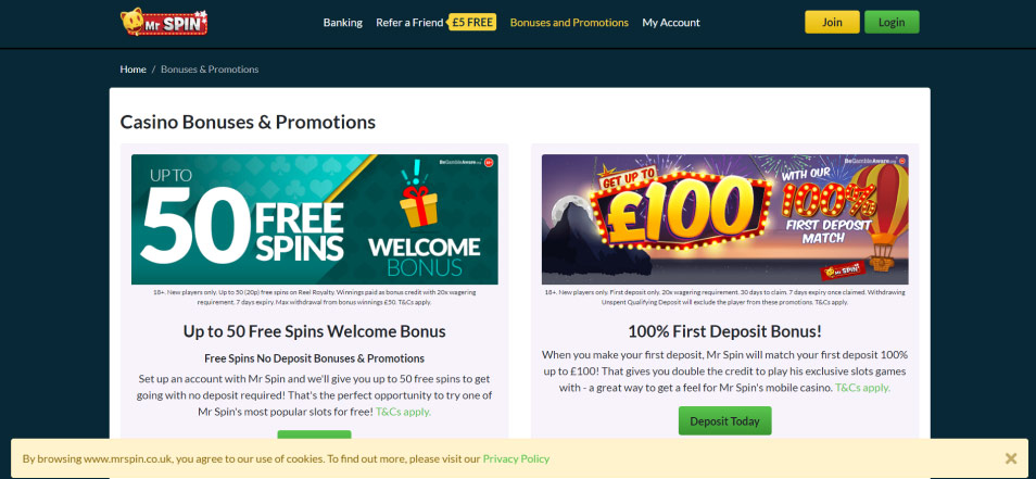 Regístrate en Mrspins Casino