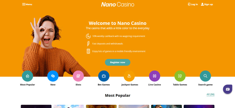 كازينو اون لاين Nano Casino