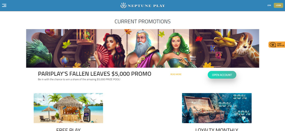 Inscrivez vous sur le casino Neptune Play