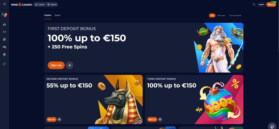 Get bonus Ninecasino