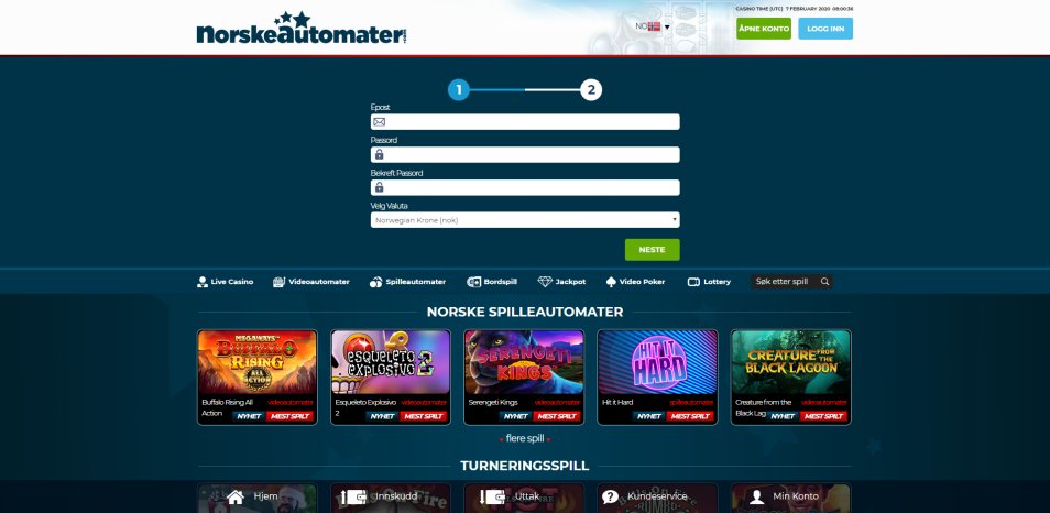 Inscrivez vous sur le casino Norske Automater