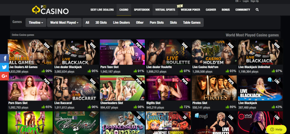 Obtenir un bonus Pornhub Casino