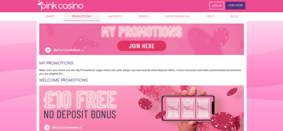 Inscrivez vous sur le casino Pinkcasino