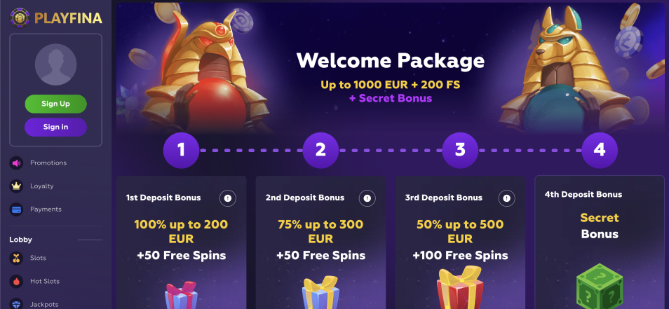 Regístrate en Playfina Casino