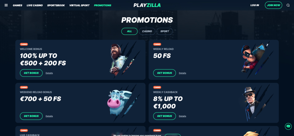 Regístrate en Playzill Casino