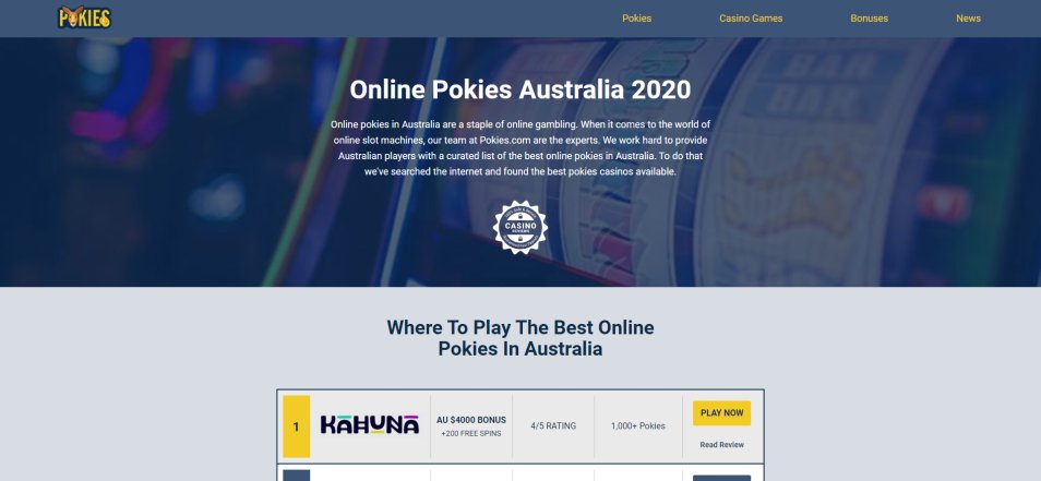 كازينو اون لاين Pokies Casino