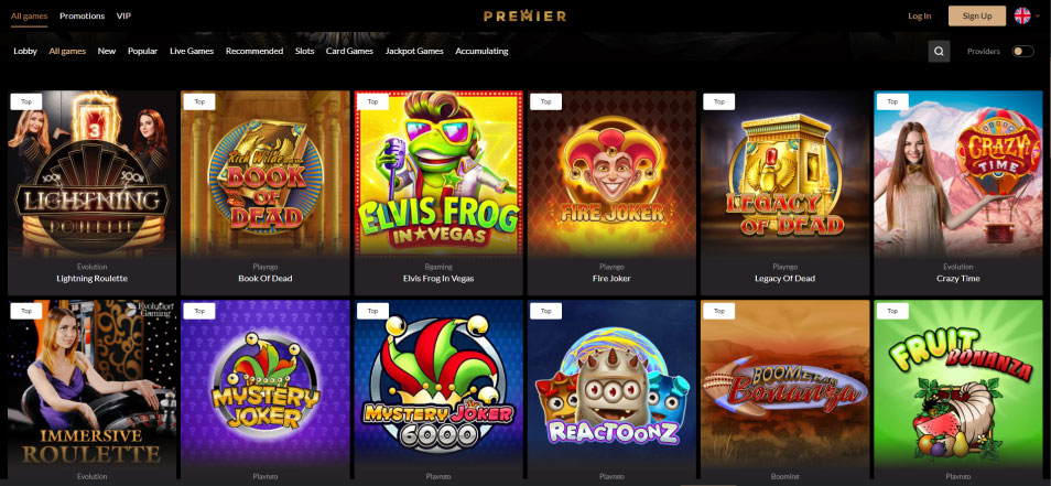 보너스 얻기 Premier Casino