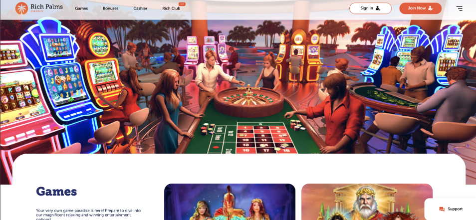 احصل على مكافأة Richpalmscasino