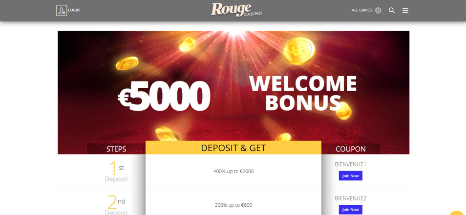 Inscrivez vous sur le casino Rouge