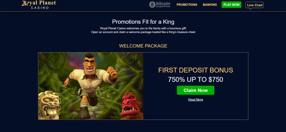 Regístrate en Royalplanet Casino