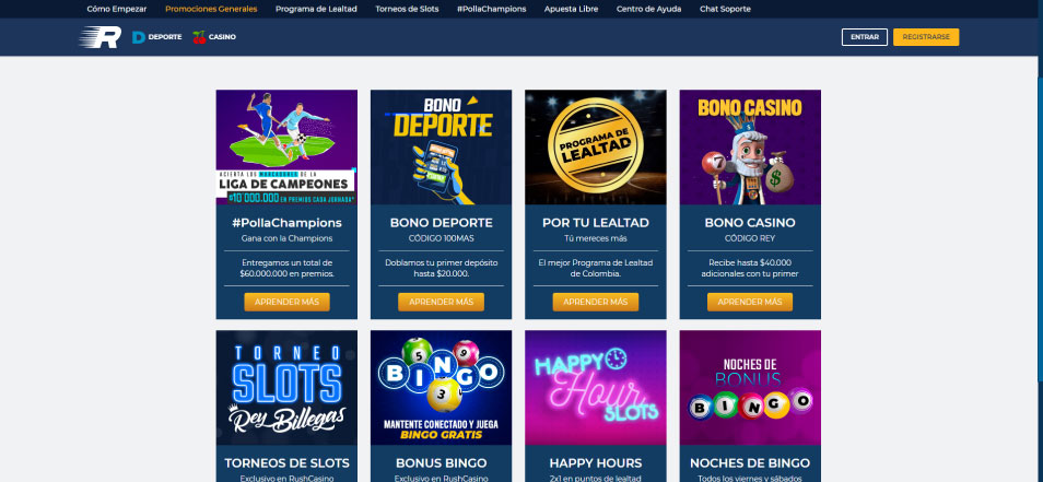 Regístrate en Rush Casino