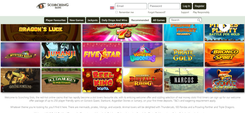 Regístrate en Scorching Slots Casino