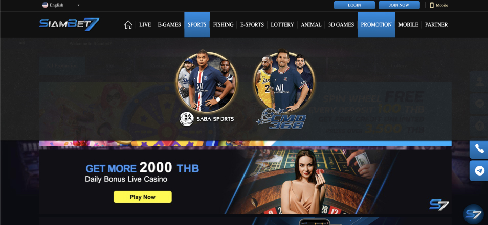 Regístrate en SIAMBET7 Casino