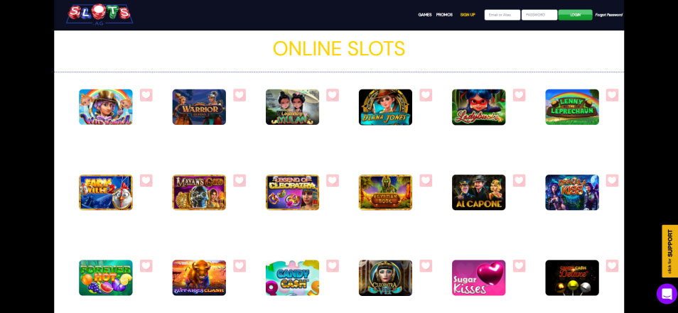 Slots.ag カジノボーナス ボーナスの取得 Slots.ag Casino