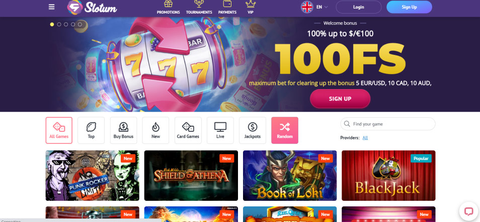 کازینو ای آنلاین Slotum Casino