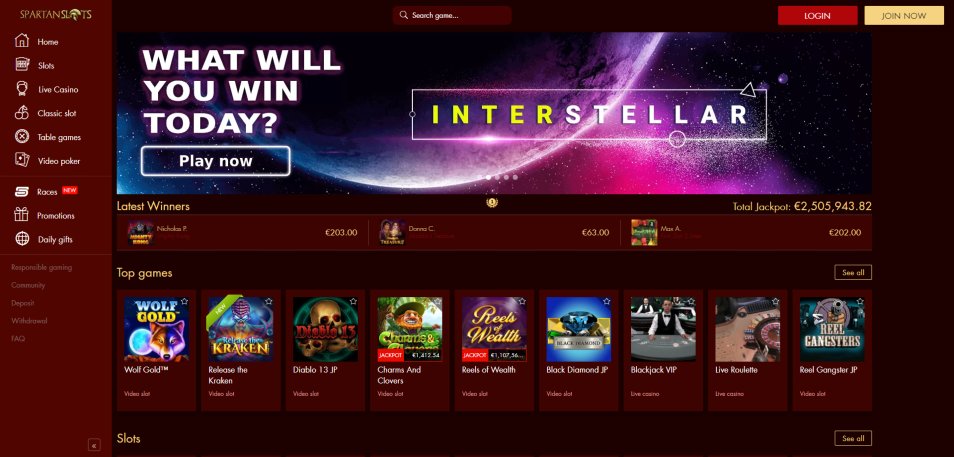 كازينو اون لاين Spartan Slots Casino