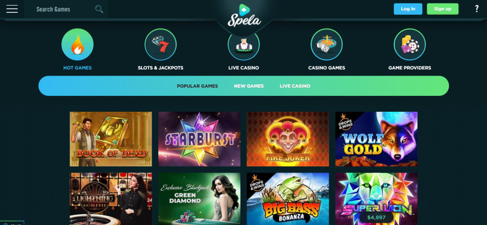 احصل على مكافأة Spela Casinospel