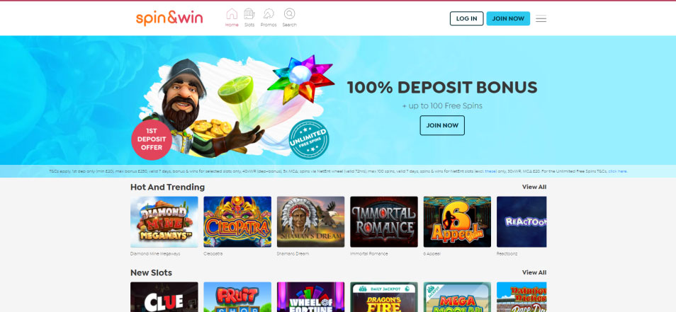 Online kockarnica Spin and Win Casino