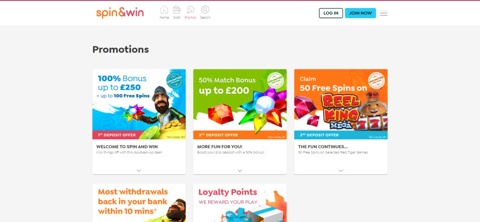 Inscrivez vous sur le casino Spin N Win