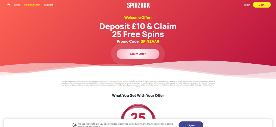 Inscrivez vous sur le casino Spinzaar