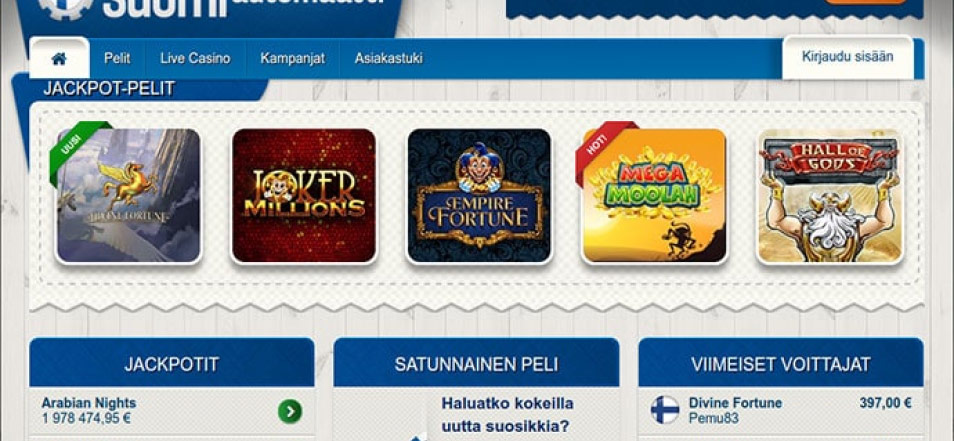 Registe-se no Casino Suomi automatti