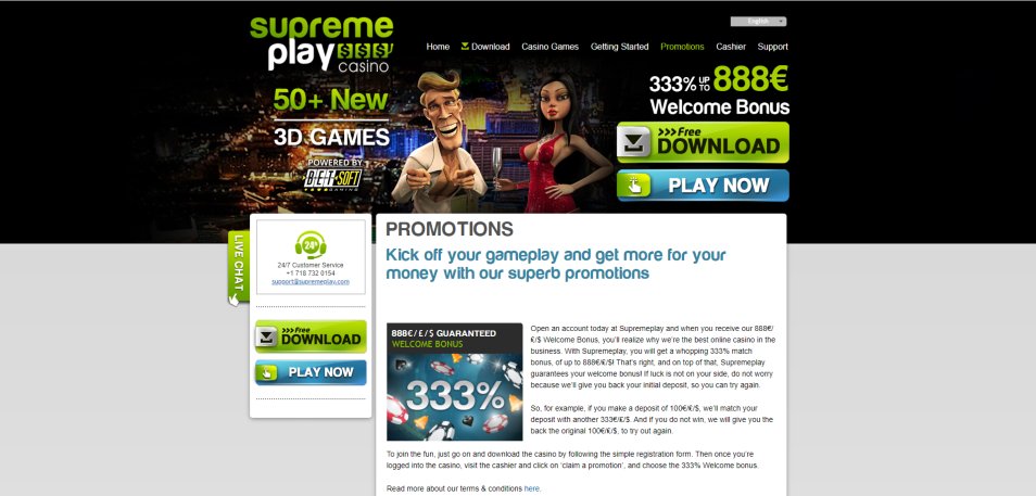 Få bonus Supremeplay Casino