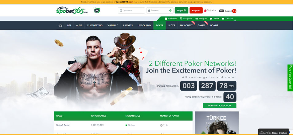 جایزه بگیرید Tipobet 365 Casino