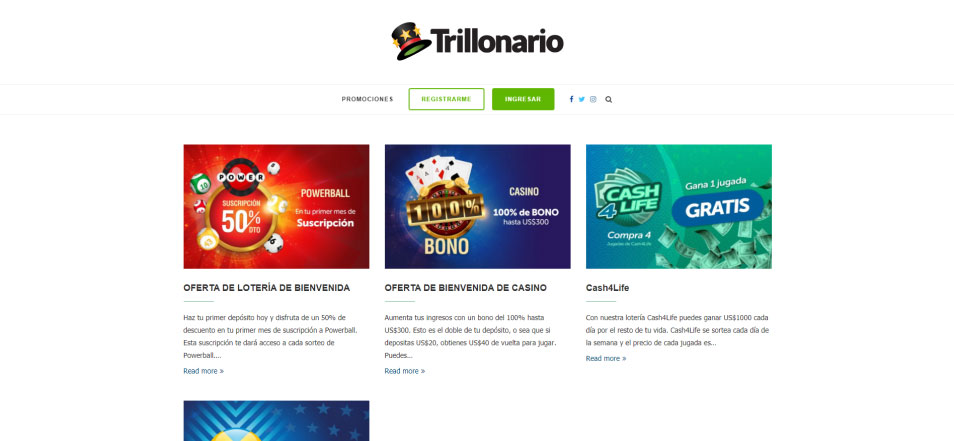 Regístrate en Trillonario Casino