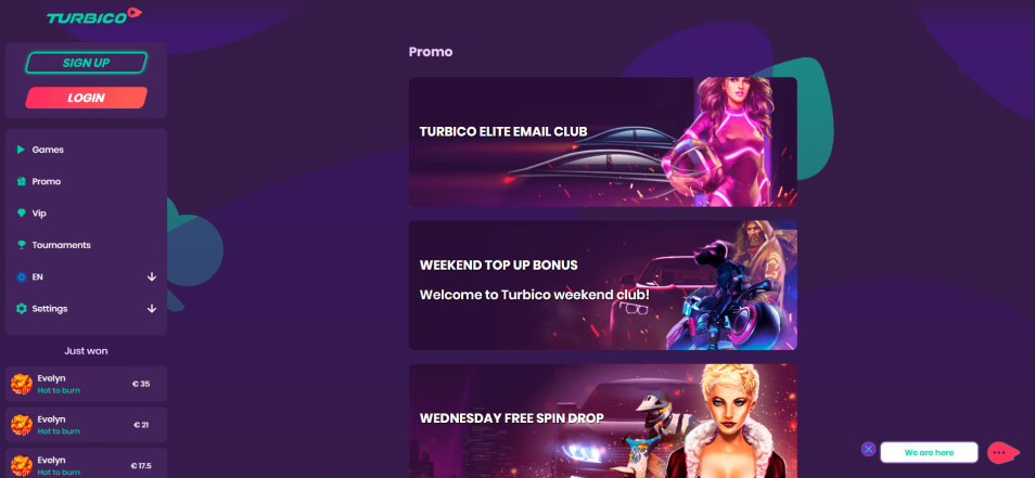 Sign in Turbico Online Casino