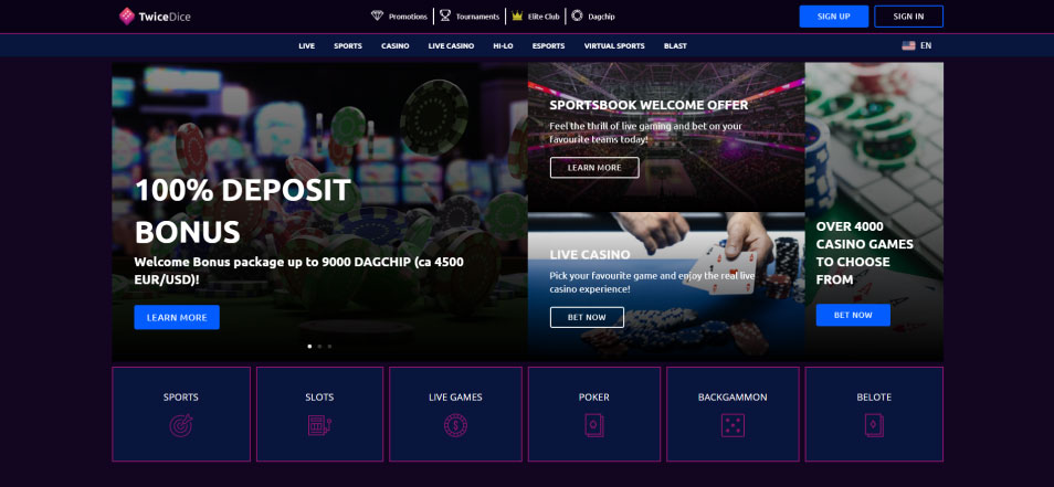 کازینو ای آنلاین TwiceDice Casino