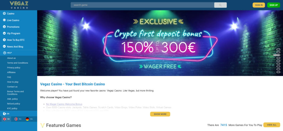 Online Καζίνο Vegaz Casino