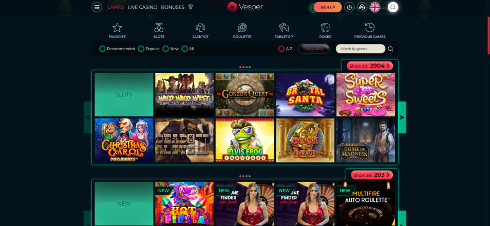 Πάρτε Μπόνους Vesper Casino