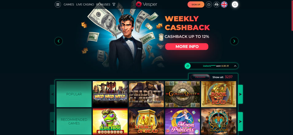 Çevrimiçi Casino Vesper Casino