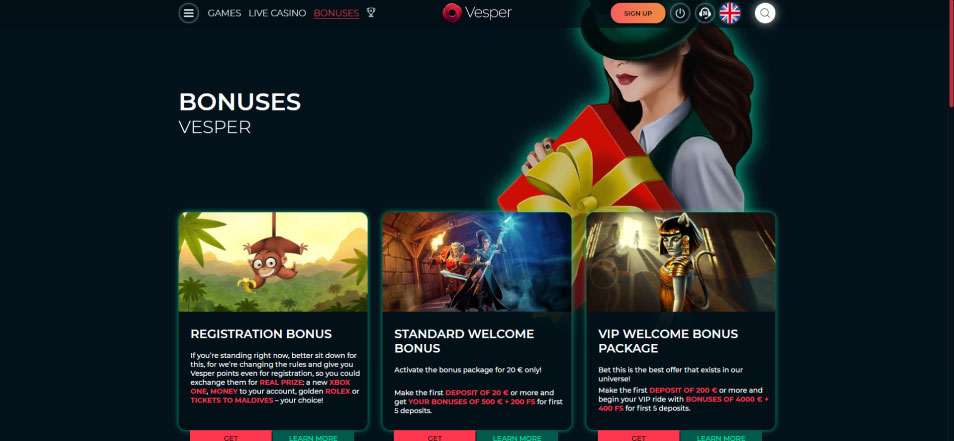 Regístrate en Vesper Casino