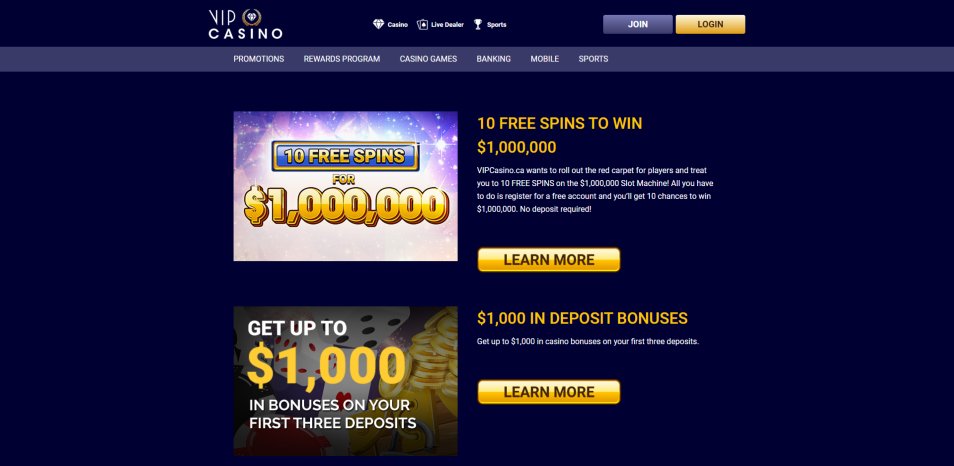 احصل على مكافأة VIP Casino CA