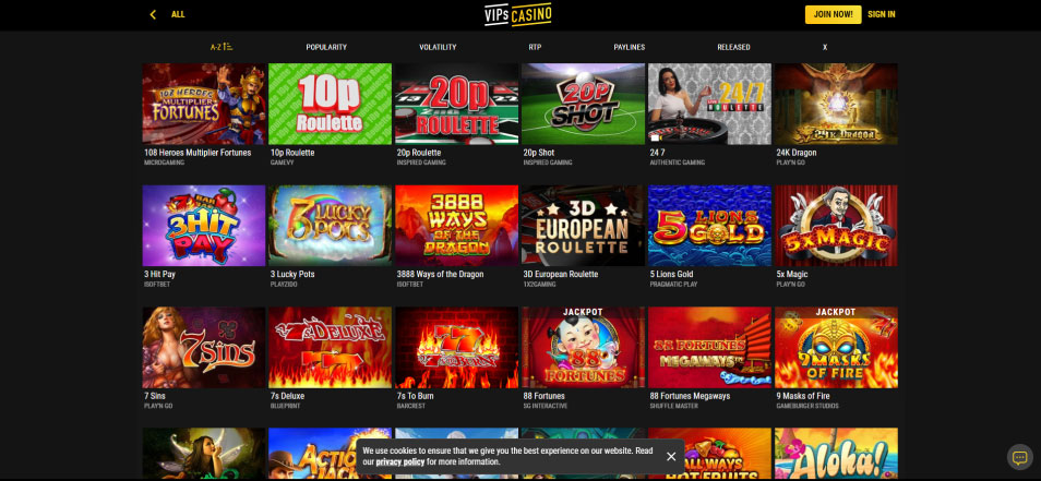 احصل على مكافأة VIPs Casino