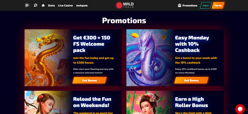 Inscrivez vous sur le casino Wildtokyo