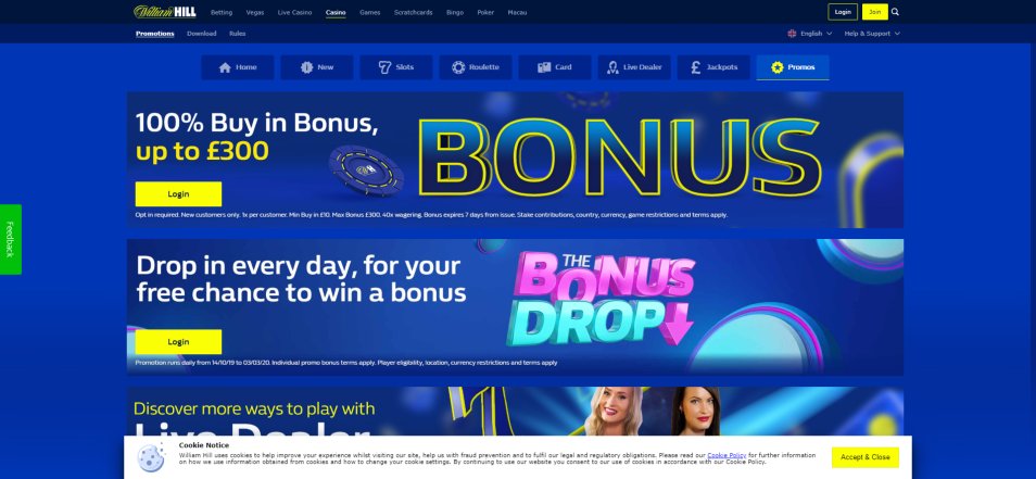 Get bonus William Hill Casino