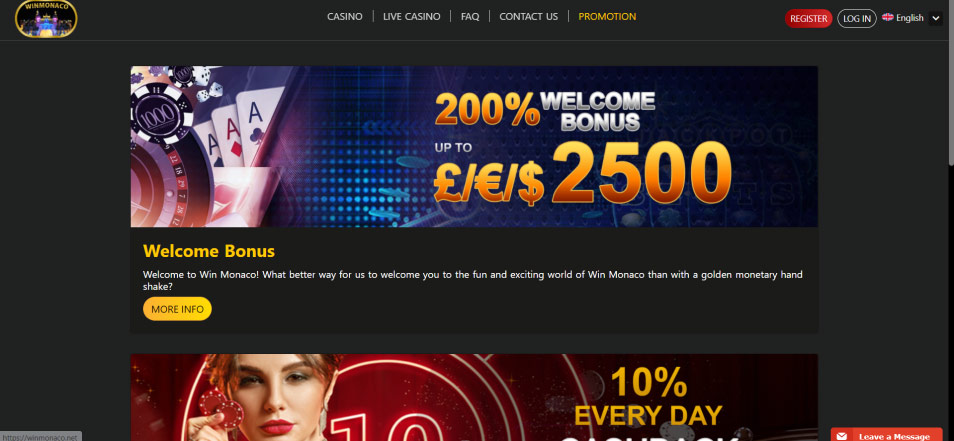 Inscrivez vous sur le casino Winmonaco