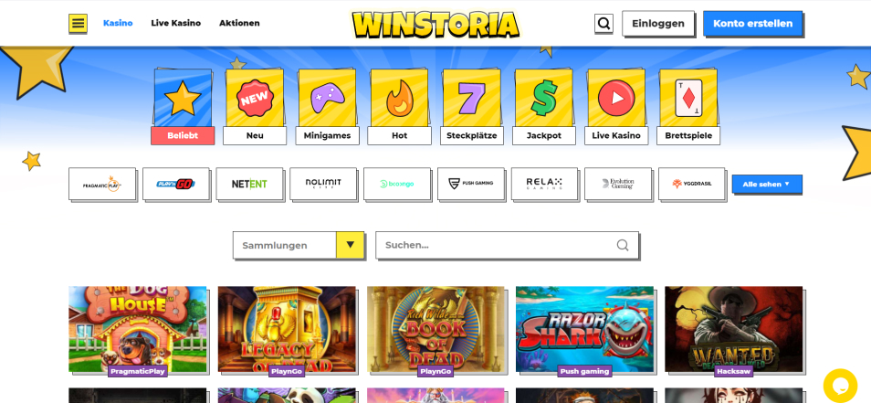 Obter Bônus Winstoria Casino