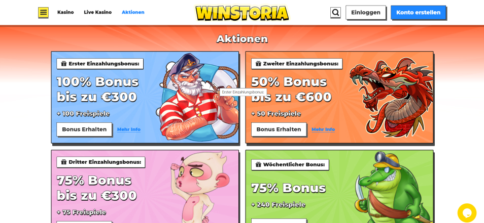 Regístrate en Winstoria Casino