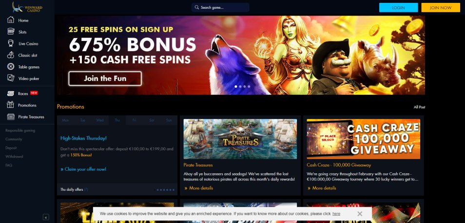 Get bonus Winwardcasino