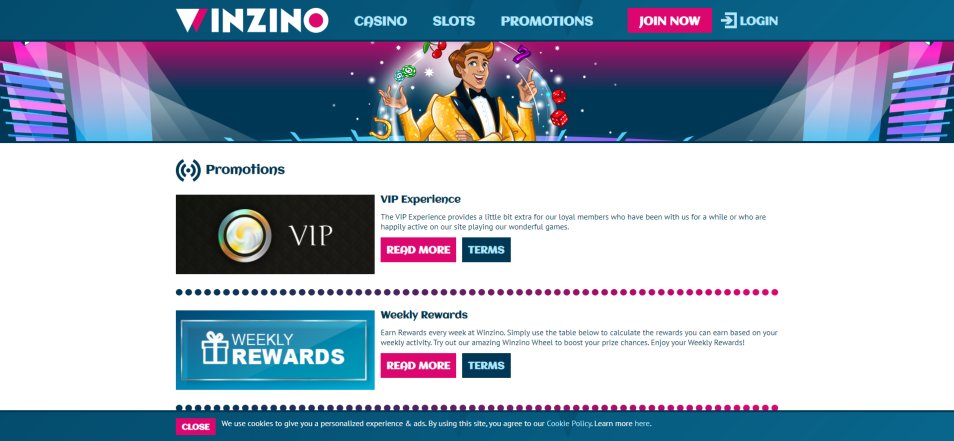 احصل على مكافأة Winzino Casino